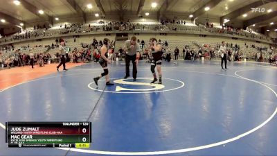 120 lbs Cons. Round 5 - Mac Gear, Excelsior Springs Youth Wrestling Club-AAA vs Jude Zumalt, Willard Youth Wrestling Club-AAA