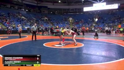 130 lbs Champ. Round 1 - Simone Standifer, Tinley Park (H.S.) vs Claudia Heeney, Lockport (Twp.)