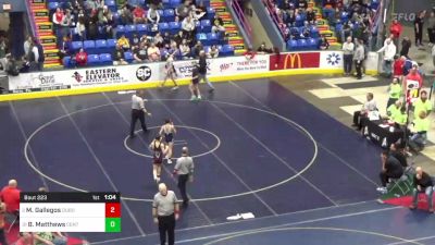 89 lbs Round Of 32 - Mateo Gallegos, Dubois vs Brooks Matthews, Central