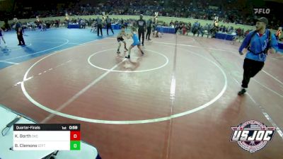 67 lbs Quarterfinal - Kache Borth, OKC Saints Wrestling vs Bryce Clemons, Standfast