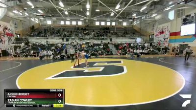 138 lbs Cons. Semi - Zabian Cowley, Thunder Basin High School vs Aiden Herget, Central