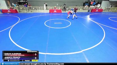 100 lbs Quarterfinal - Darlin Albarran, Foothill High School Wrestling vs America Franco, Premier Wrestling Club