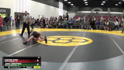 75 lbs 2nd Wrestleback (8 Team) - Carter Ickes, Heat Lightning vs John Christman, Team Missouri (MO)