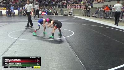 55 lbs Quarterfinal - Amylia Gilmore, Norton vs Arabella Jones, Lion Elite Wrestling Club