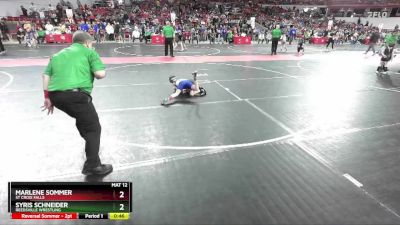 60 lbs Cons. Round 4 - Syris Schneider, Reedsville Wrestling vs Marlene Sommer, St Croix Falls