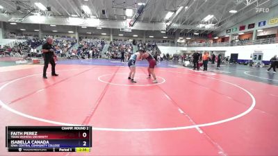 191 lbs Champ. Round 2 - Isabella Canada, Iowa Central Community College vs Faith Perez, Texas Womens University