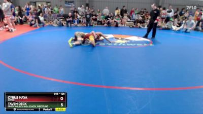 126 lbs Champ. Round 2 - Taven Deck, Crook County High School Wrestling vs Cyrus Maya, NWWC