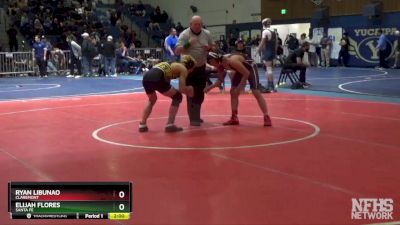 132 lbs Quarterfinal - Ryan Libunao, Claremont vs Elijah Flores, Santa Fe