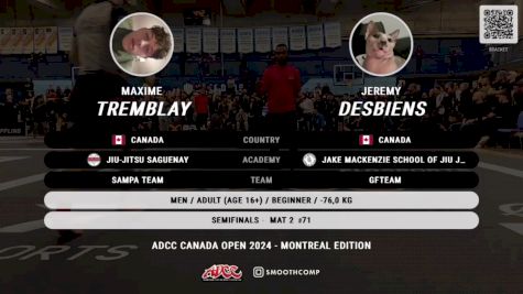 Jeremy Desbiens vs Maxime Tremblay 2024 ADCC Montreal Open