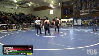 285 lbs Champ. Round 2 - Seth Fogle, Centennial Corona vs Angel Alcantar, Ganesha