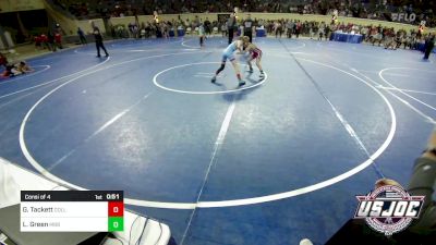 70 lbs Consi Of 4 - Grady Tackett, Collinsville Cardinal Youth Wrestling vs Lane Green, Mighty Bluebirds