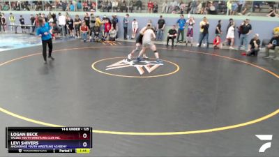 125 lbs X Bracket - Levi Shivers, Anchorage Youth Wrestling Academy vs Logan Beck, Valdez Youth Wrestling Club Inc.