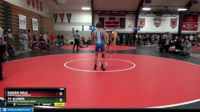 120 lbs Cons. Semi - Kaiden Wild, Cedar Rapids Kennedy vs Ty Scorpil, Columbus Community/WMU