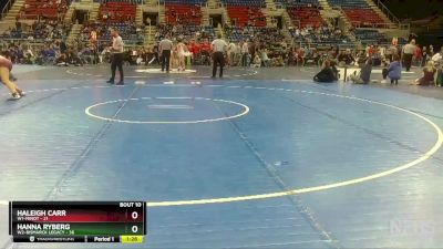 140 lbs Finals (8 Team) - Hanna Ryberg, W2-Bismarck Legacy vs Haleigh Carr, W1-Minot