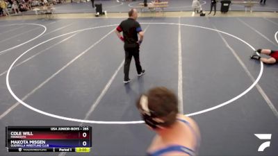 285 lbs Cons. Semi - Cole Will, Minnesota vs Makota Misgen, Guerrilla Wrestling Club