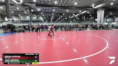 132 lbs Semifinal - Joshua Hickman, NOVA WC vs John Lehmann, Warrior Wrestling Club