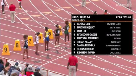 High School Girls' 100m Class 6A, Finals 1