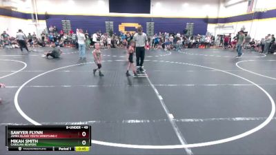 49 lbs Cons. Semi - Sawyer Flynn, James Island Youth Wrestling C vs Mikah Smith, Carolina Reapers