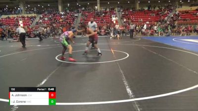 150 lbs Round 2 - Jose Coreno, Hugoton Wrestling Club vs Apelamo Johnson, Jackson County Wrestling