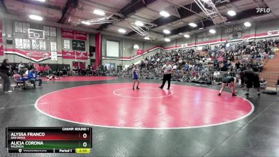 125 lbs Champ. Round 1 - Alyssa Franco, San Dimas vs Alicia Corona, Valencia