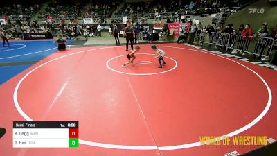 40 lbs Semifinal - Kayde Legg, Barnsdall Youth Wrestling vs Braxson Bas, Topeka Blue Thunder