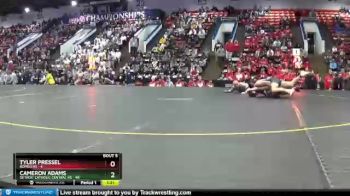 175 lbs Semifinals (8 Team) - Cameron Adams, Detroit Catholic Central HS vs Tyler Pressel, Romeo HS