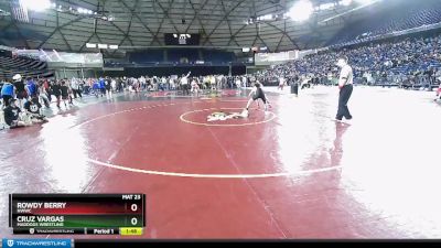 100 lbs Quarterfinal - Rowdy Berry, NWWC vs Cruz Vargas, Maddogs Wrestling