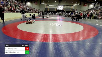 80 lbs Quarterfinal - Jace Janney, Heard Wrestling Club vs Gage Richardson, The Storm Wrestling Center