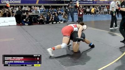 116 lbs Placement Matches (16 Team) - Sydney Petzinger, North Central College vs Brianna Gonzalez, Iowa