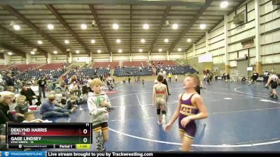 71 lbs Quarters & Wb (16 Team) - Gage Lindsey, Utah Green vs Deklynd Harris, Stout