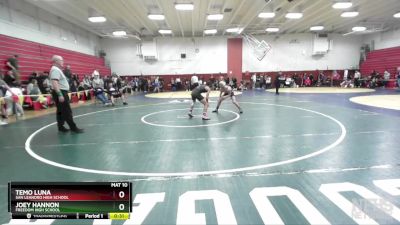 128 lbs Cons. Round 4 - Temo Luna, San Leandro High School vs Joey Hannon, Freedom High School