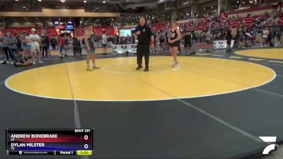 145 lbs Cons. Round 2 - Andrew Bonebrake, KS vs Dylan Milster, TX