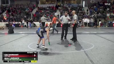 110 lbs Cons. Round 1 - Colt Burkhart, Gray Kids vs Beau Lawrance, Trailblazer Wrestling Club