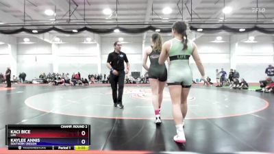 116 lbs Champ. Round 2 - Kaylee Annis, Southern Oregon vs Kaci Bice, Life