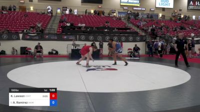 190 lbs Cons 16 #2 - Kaylyn Lawson, Central Kentucky Wrestling Academy vs Andrea Ramirez, Animal House Wrestling