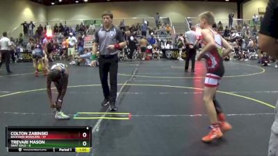 82 lbs Round 1 (6 Team) - Trevari Mason, SWAT Gold vs Colton Zabinski, Backyard Brawlers