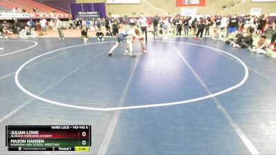 143-143 A Round 1 - Mason Hansen, Kaukauna High School Wrestling vs Julian Lowe, Alabama Takedown Academy