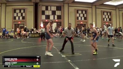 130 lbs Round 2 (6 Team) - Aidan Casey, Town WC vs Hanz Gilfoil, Yale Street WC