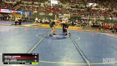 G - 152 lbs Champ. Round 2 - Payton Johnson, Manhattan (Girls) vs Celia Jaeger, Billings Senior High School (Girls)