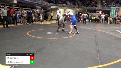 200 lbs Round Of 16 - Marc Barnes, Williamsport vs Brody Nickerson, Corry