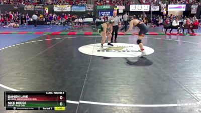 AA - 182 lbs Cons. Round 3 - Damien Lave, Billings Senior High School vs Nick Bodge, Great Falls CMR