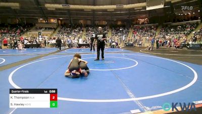 58 lbs Quarterfinal - Kaden Thompson, Blaine County Grapplers vs Sutton Hawley, Keystone Wrestling Club