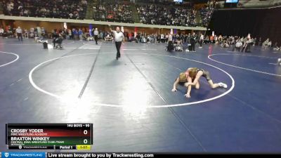 95 lbs Champ. Round 1 - Crosby Yoder, MWC Wrestling Academy vs Braxton Winkey, Central Iowa Wrestling Club /Team Intensity