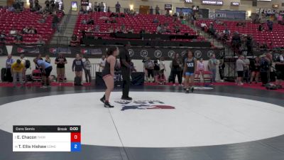 130 lbs Cons Semis - Emma Chacon, Thorobred Wrestling Club vs Taylor Ellis Hishaw, Edmond North High School Wrestling