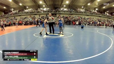 90 lbs Champ. Round 1 - Jace Mallonee, West Platte Youth Wrestling Club-AA vs Mason Forrest, Harrisonville Youth Wrestling Club-AAA