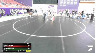 97 lbs Champ. Round 2 - Oliver Lange, IA vs Finn Stalick, WY