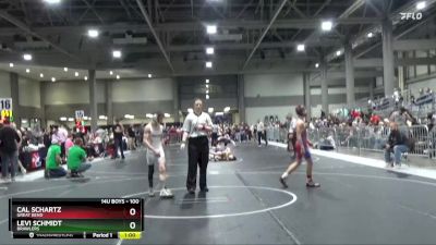 100 lbs Cons. Semi - Levi Schmidt, Brawlers vs Cal Schartz, Great Bend