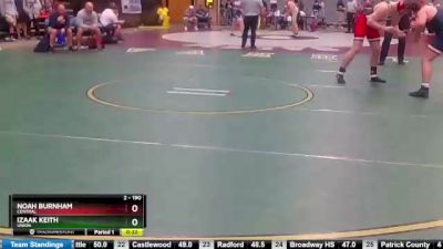 2 - 190 lbs Cons. Round 3 - Izaak Keith, Union vs Noah Burnham, Central