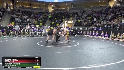 285 lbs Quarterfinal - Josiah Redel, Alburnett vs Hayden Ryherd, Wapsie Valley