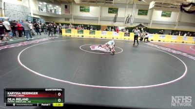 124 lbs Quarterfinal - Deja Ireland, MATPAC Wrestling - ND vs Karyssa Meidinger, LaMoure Loboes